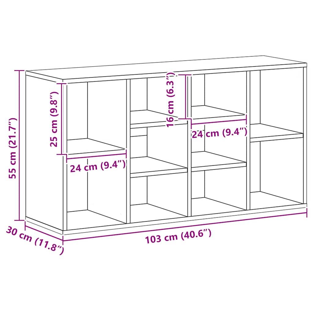 Schuhbank Betongrau 103x30x55 cm Holzwerkstoff